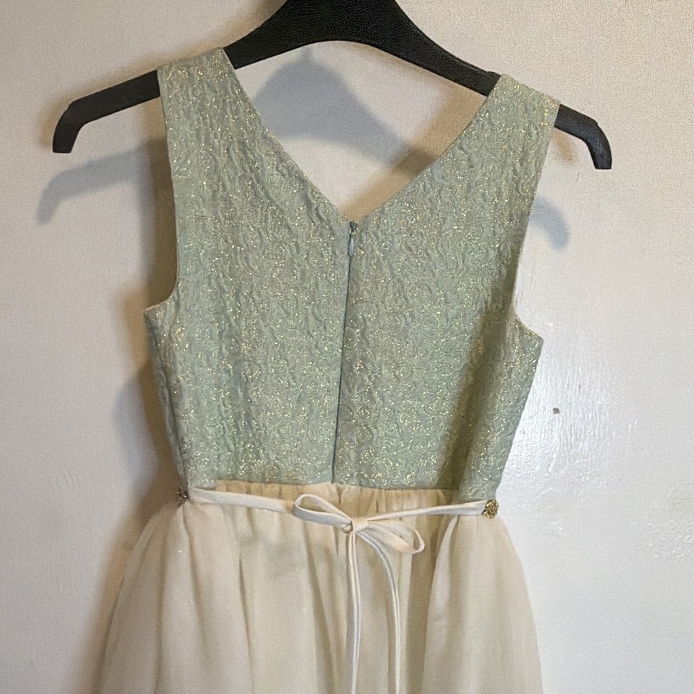 American Princess Girls Dress Size 12 Ivory/Light Blue Formal - Picture 7 of 11